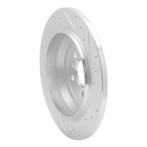 Mercedes-Benz R500 Brake Rotor (1) - Rear Left - R1 Concepts - Drilled & Slotted - Silver - `06-`12